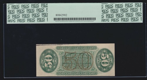 US 50c Fractional Currency Note 3rd Issue Figure 'a' w/o Sur FR 1334 PCGS 63 PPQ - Picture 2 of 2