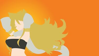 Anime leone orange background big  girls gradient Playmat Gaming Mat Desk