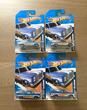 Hot Wheels 83 Chevy Silverado Lot of 4 HW Racing Blue Walmart exclusive, READ
