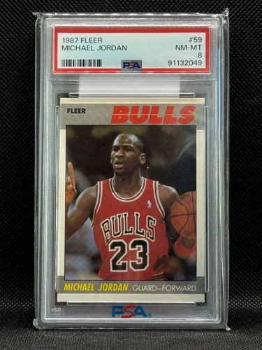 1987-88 Fleer - Michael Jordan PSA 8 2nd Year Card #59