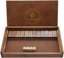 12-Number Shut The Box Wooden Game - Perfect for Parties  Family Nights