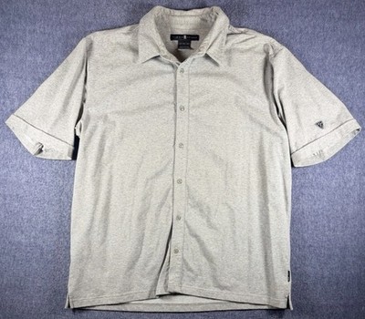 Nike Golf x Tiger Woods Button Up Polo Shirt Mens XL Gray Heavyweight Y2K RARE