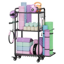 Weight Rack for Home Gym, All in One Yoga Mat Storage Rack, Workout Equipment...