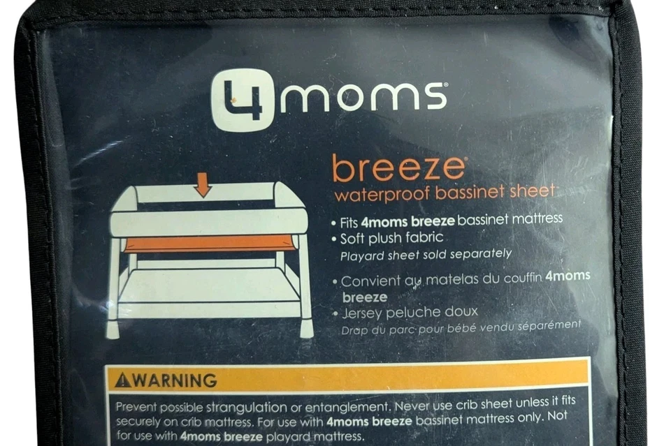 4Moms Breeze Cuna Hoja Impermeable Azul y Blanco NUEVO Sellado Genuino OEM Foto 4 de 4