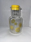 Vintage Pyrex Lemon Pitcher 2 Qt Glass Carafe w Yellow Lid Model 3520
