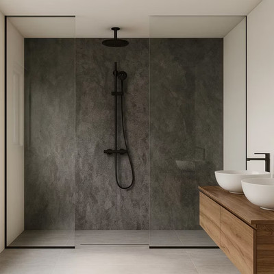Duschrückwandset Bladel 4er Set 120 x 60 cm Urban Grey [neu.haus]