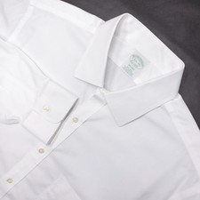 Brooks Brothers Dress Shirt Men's 16.5 34 Long Sleeve Button-Down Solid White
