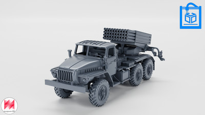 BM-21 Grad (122mm MLRS) Fahrzeug 3D Druck mehrere Maßstäbe 1:35-1:16