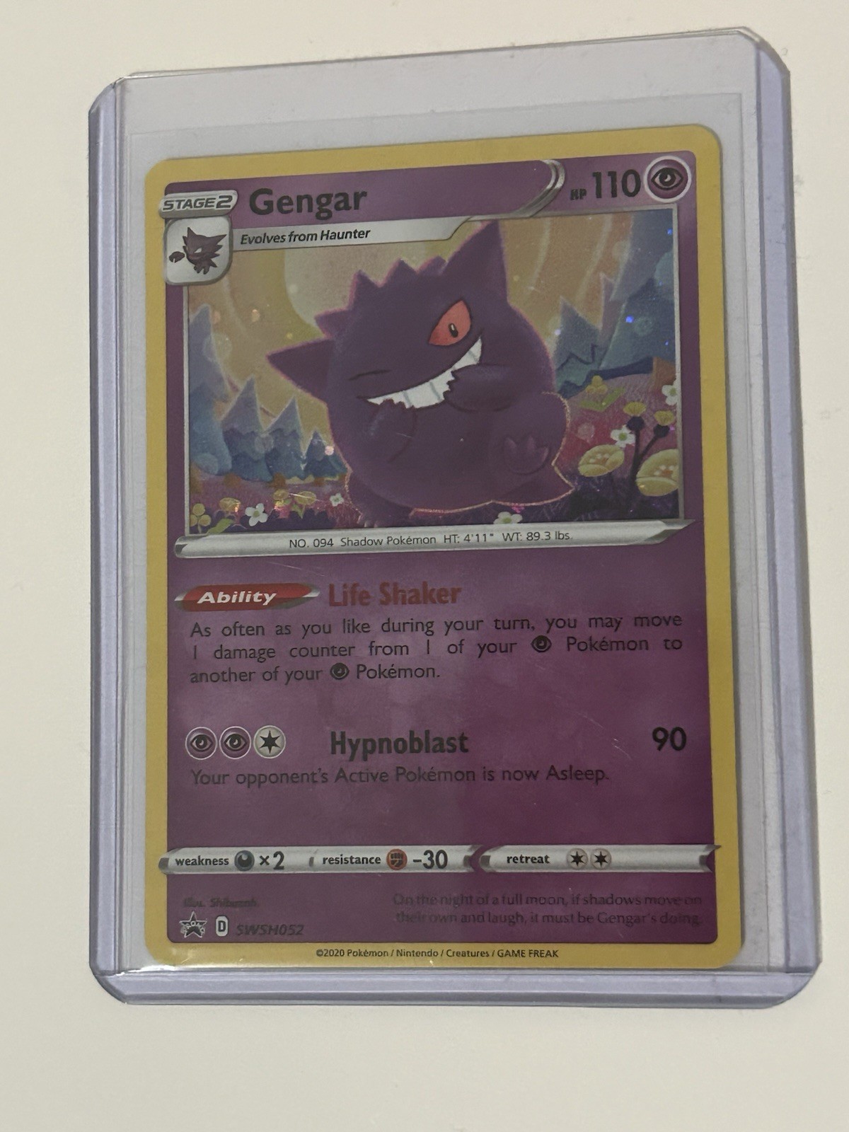Pokemon TCG Sword & Shield Gengar Holo Black Star Promo Card SWSH052 NM