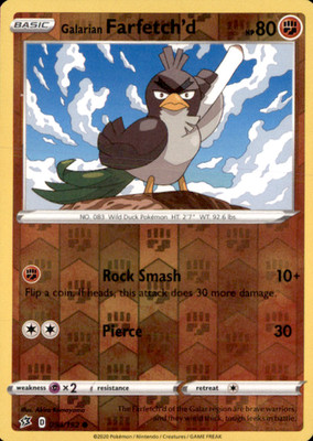 Galarian Farfetch'd Reverse Holo Common SWSH02: Rebel Clash 094/192 NM Akira Kom