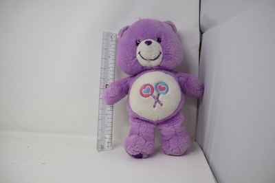 Care Bears Share Bear Plush 2002/2003 Purple Lavender Lollipops 12''
