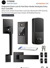 YYTDZSW SM-ORB Fingerprint Smart Lock Front Door Handle Set Keyless Entry ORB