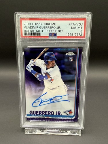 2019 Topps Chrome Vladimir Guerrero Jr. Auto/250 RC Purple Refractor PSA 8