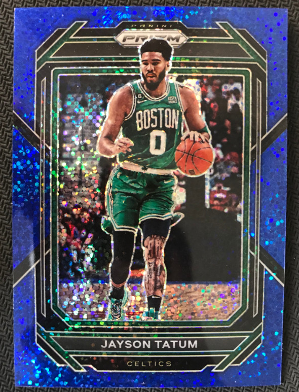 Jayson Tatum 2022-23 Panini Prizm 041/144 Blue Sparkle Celtics #17
