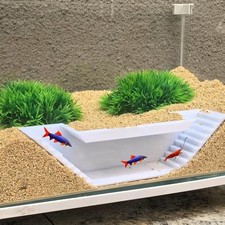 Aquarium Underground Tunnel Cave with Ladder Viewing Fish Shrimp Under Gravel...