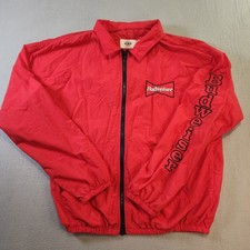 Vintage Budweiser Anheuser Busch Nylon Red Jacket Size X-Large