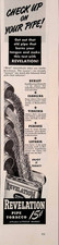 1940 Revelation Pipe Tobacco Check Up on Your Pipe Vintage Print Ad LIFE Oct 7