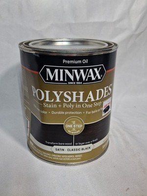 Minwax Polyshades  CLASSIC BLACK Wood Stain And Polyurethane Finish 1 Quart