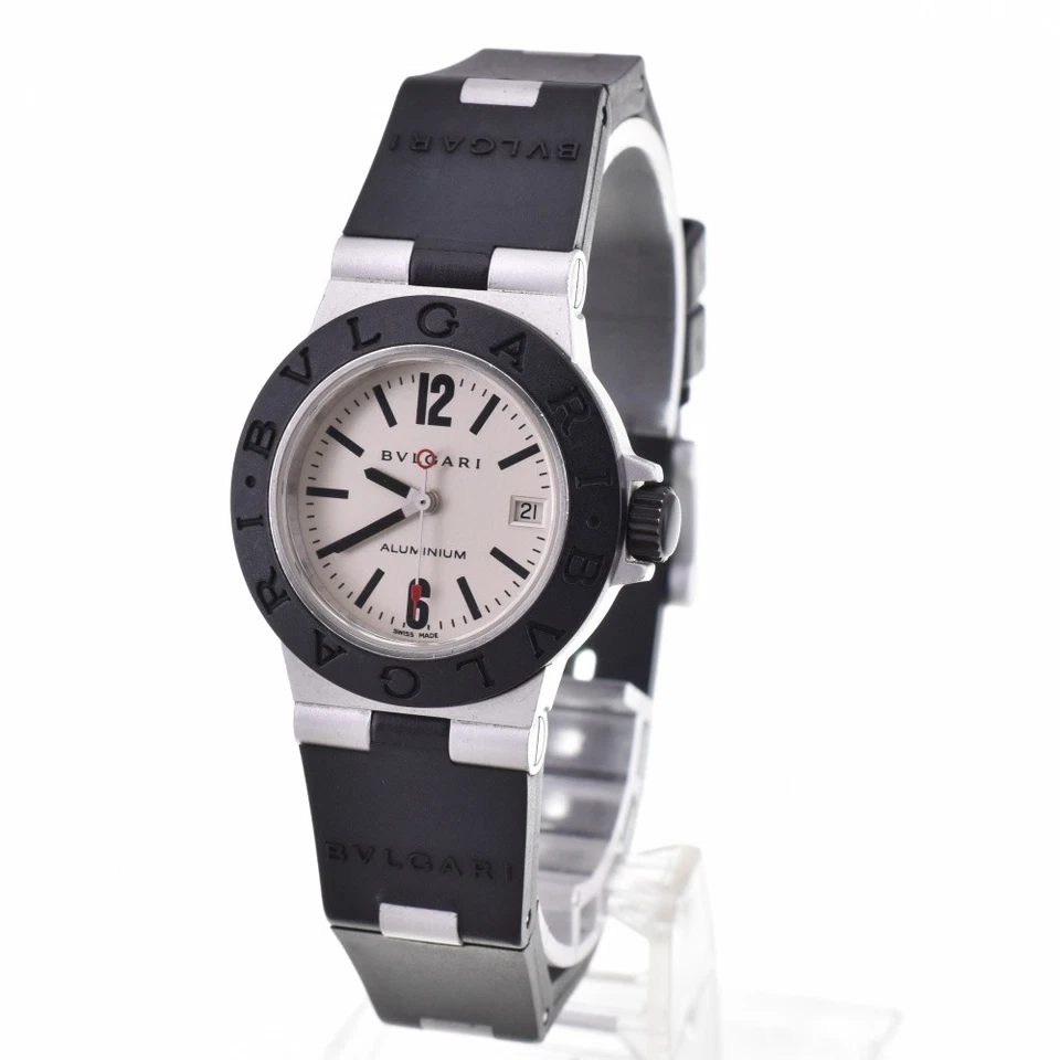 Reloj de cuarzo para dama BVLGARI aluminio AL29A fecha esfera plateada N#143399 Foto 2 de 4