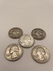 1960, 1961, 1962, 1963, 1964 Washington Quarters Denver .9 Silver Lot of 5