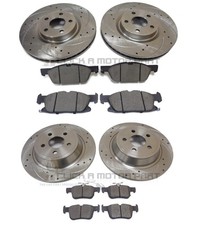 Front And Rear Drilled Grooved Brake Discs And Pads For Ford Edge 2.0 2016-2020