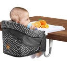 MTWML Hook On High Chair with Tray,Portable Baby High Chair,Stripe-Black,MSRP$49