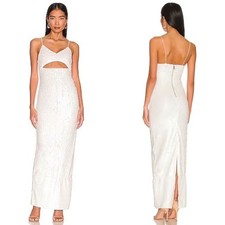 NWT Alice + Olivia Valli Cut Out Cami Dress - White Sequins | Size 4