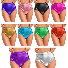 Women's Panties Show Shorts Wetlook Bottoms Metallic Hot Pants Dance Briefs