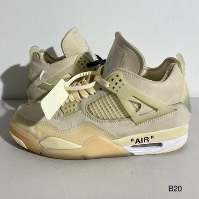 Size 9.5W/8M - Nike Air Jordan 4 Retro x Off-White Sail CV9388-100 Ships Fast!