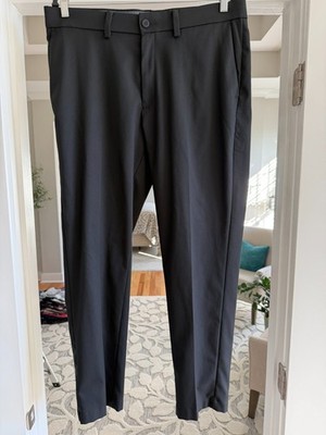 Men's Haggar Slim Fiit Performance Flex Dress Pants Black Size 36x30