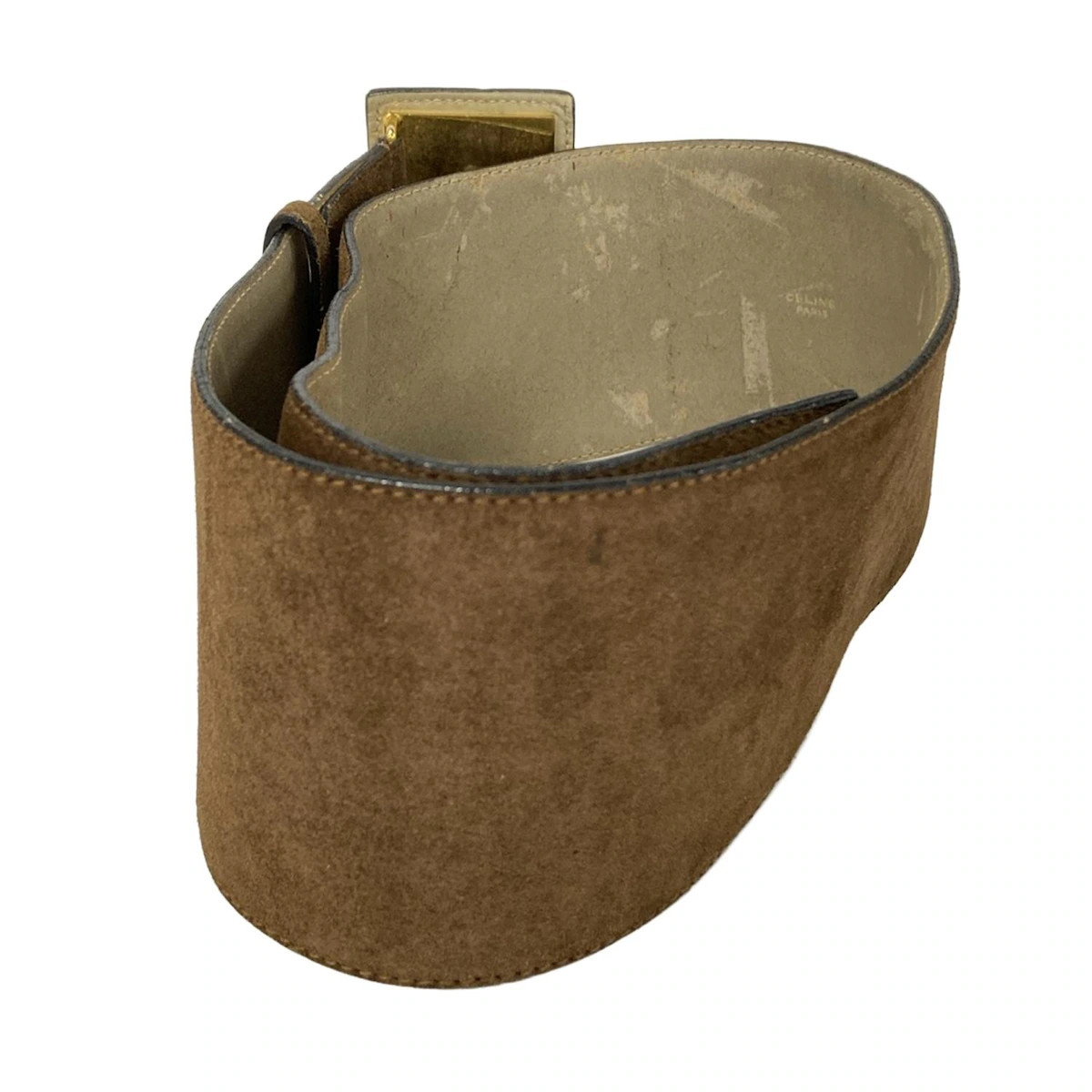Celine Caskin Suede Logo Belt Western Belt 25MM IN Suede Calfskin with waxed effect  main image 3