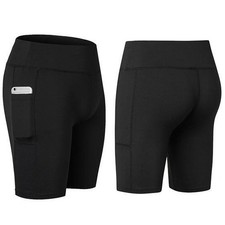 Size: X-Large,Color: Black - All Seasons Yoga Shorts Stretchable With Phone Pock