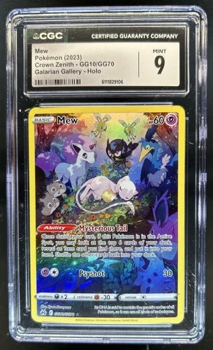 2023 Pokemon SWSH Crown Zenith Mew Galarian Gallery #GG10/GG70 CGC 9