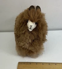 Real Thick Alpaca Fur Brown Plush Stuffed Animal Llama Peru