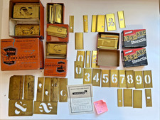 Vintage Hanson - Reese’s Adjustable Brass Stencils 1 1/2 - 2” Letters & Figures