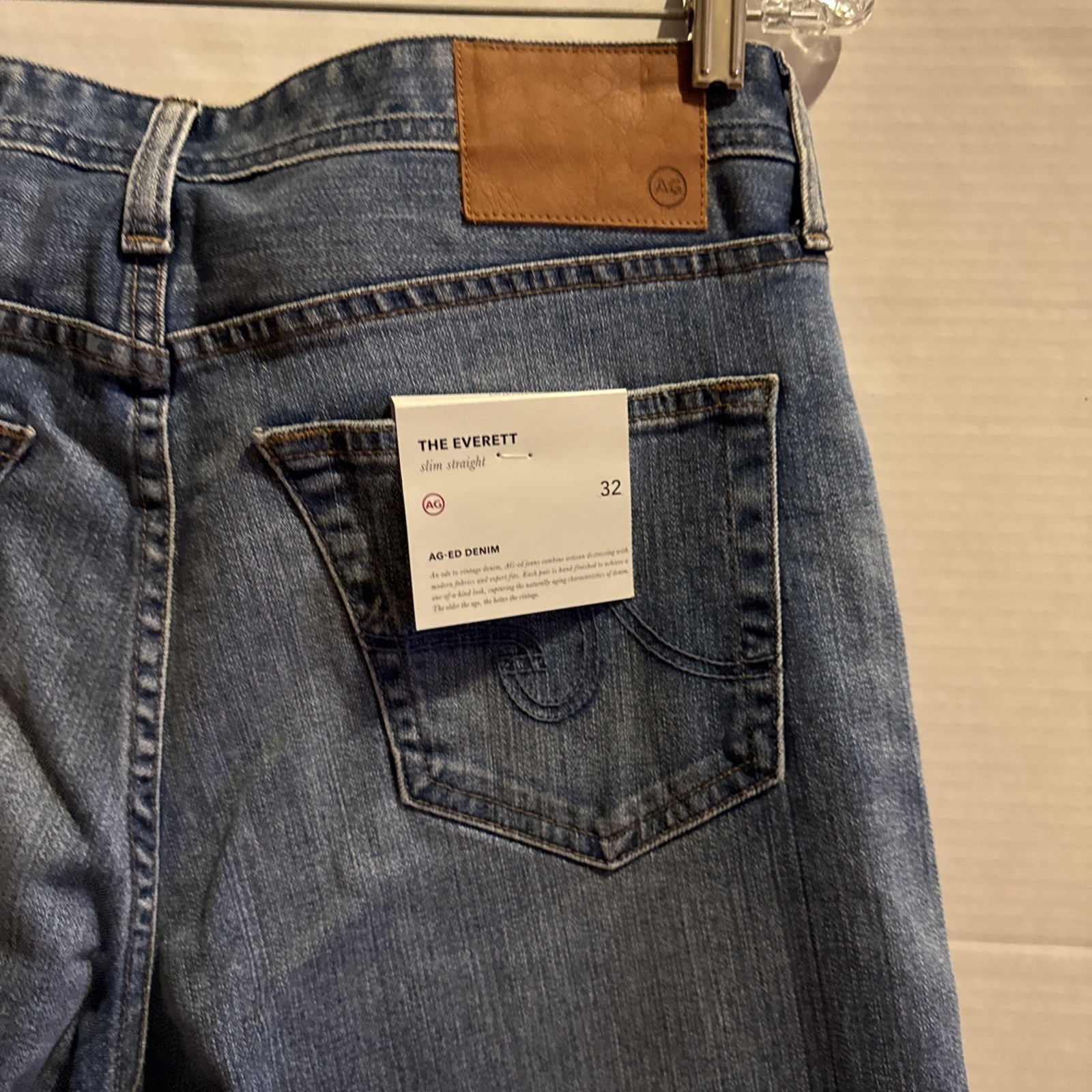 NWOT AG Adriano Goldschmied The Everett Slim Straight Jeans 32 Blue thumbnail 5