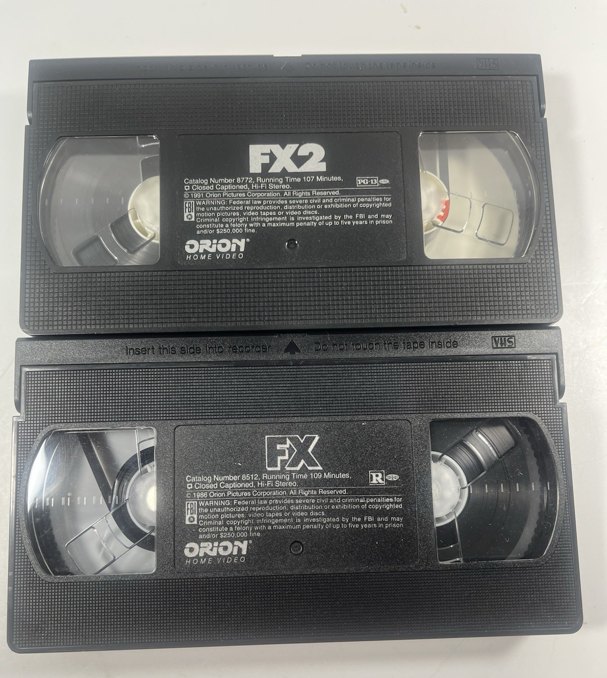FX & FX2 VHS Lot (1986/1991) Orion Home Video Bryan Brown Brian Dennehy Action