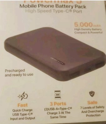 Max Charge/Powermax 5 /Mobile Phone Battery Pack Type C