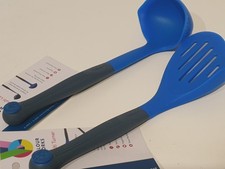 COLOUR WORKS KITCHEN UTENSILS BLUE MULTI TURNER & MULTI LADLE SILICONE