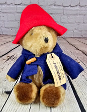 VTG 1981 Paddington Bear Eden Toys 11" Plush Red Hat Blue Coat Tags - FINE