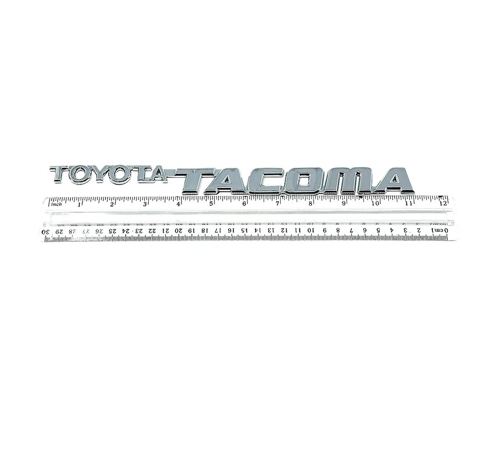 Toyota Tacoma Emblems Badge Logo Letter Front Door (2 Pieces) - Premium Adhesive - Image 2 of 4