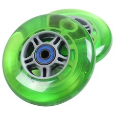 2 Scooter Wheels with ABEC 7 Bearings for Razor Scooter 100mm Green 