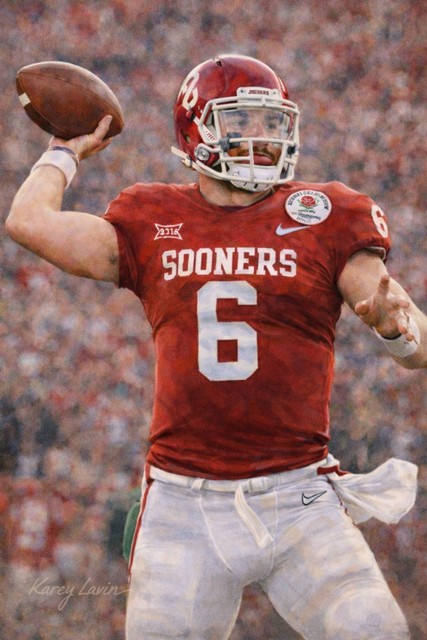 Baker Mayfield Custom 4"x6" Heisman Trophy Art Card ~ Oklahoma Sooners 2017