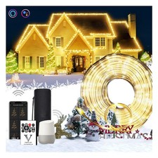 LED Rope Lights Outdoor Waterproof - 100ft Soft White Strip Light Compatible ...