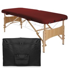 Folding Portable Massage Table - Burgundy