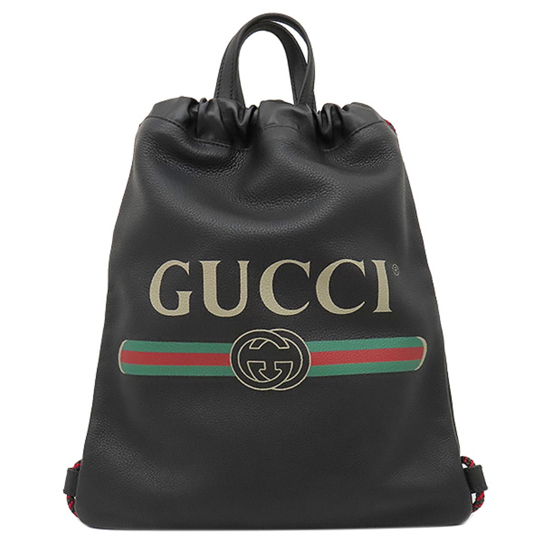 GUCCI Leather Black Small Drawstring Backpack Wom… - image 1