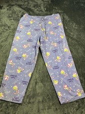 Vintage Tweety Bird Pajama Pants Womens XL Flannel Christmas Sleepwear 2000s
