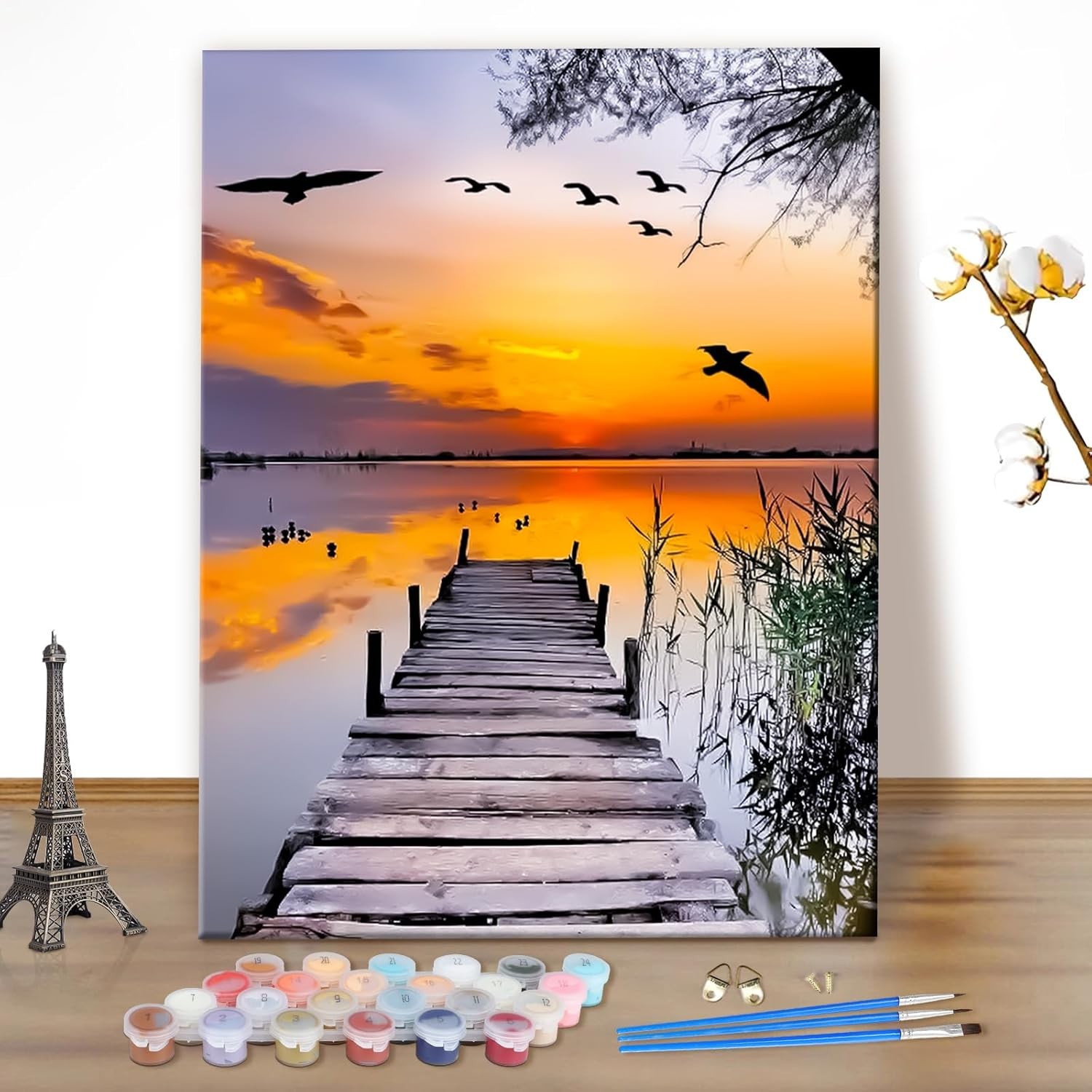MEIYUDA DIY Paint by Numbers for Adults Landscape, Sunset Paint by Numbers Kits