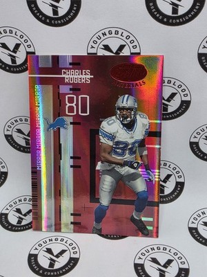 2005 Leaf Certified #'d /100 Charles Rogers #39 Red Mirror Materials - Lions