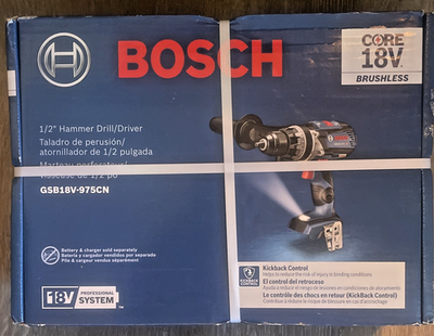#ad BOSCH GSB18V 975CN 18V Brushless High Torque Hammer Drill Driver TOOL ONLY NEW $99.99